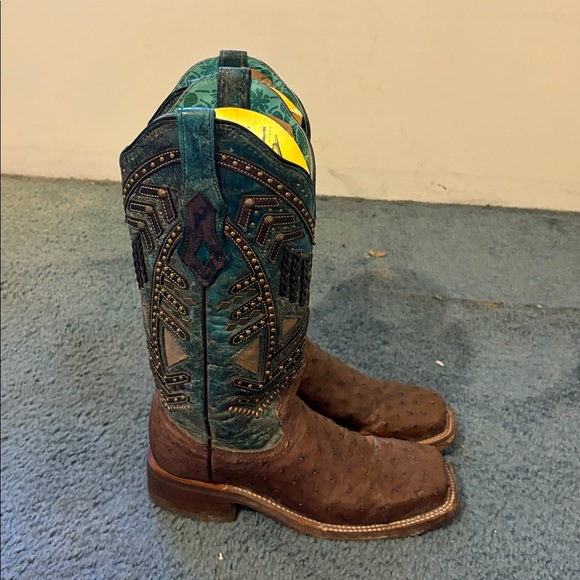 Corral Western boots. Teal and Brown with Copper detailing. Women’s size 8 M - Picture 2 of 9